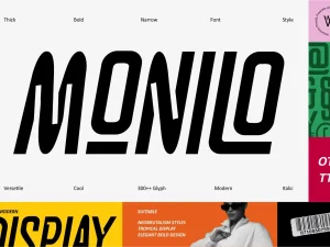 Monilo – Bold Condensed Narrow Display Font