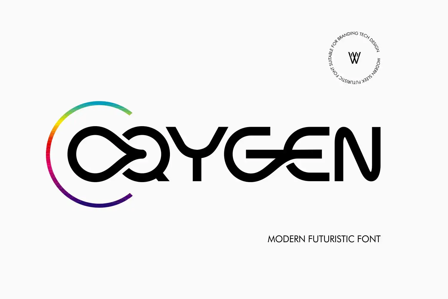 Oqygen - Futuristic Font For Logo Branding